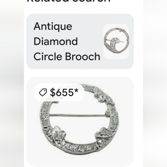 Antique Silver Brooch with Diamond Accents Estate Sale Find - Picture 9 of 10